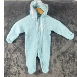 VTG 90s Carter’s Baby Embroidered Elephant One Piece SZ Small (>20lbs) USA! Blue